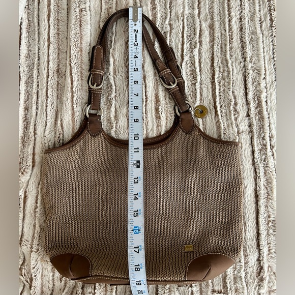 THE SAK Brown Crochet /Knit Square Shoulder Purse Bag - Picture 10 of 12